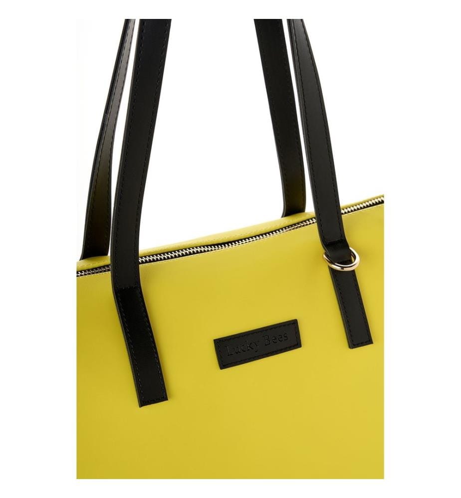 Tragetasche, 100 % Polyvinylleder, Gelb