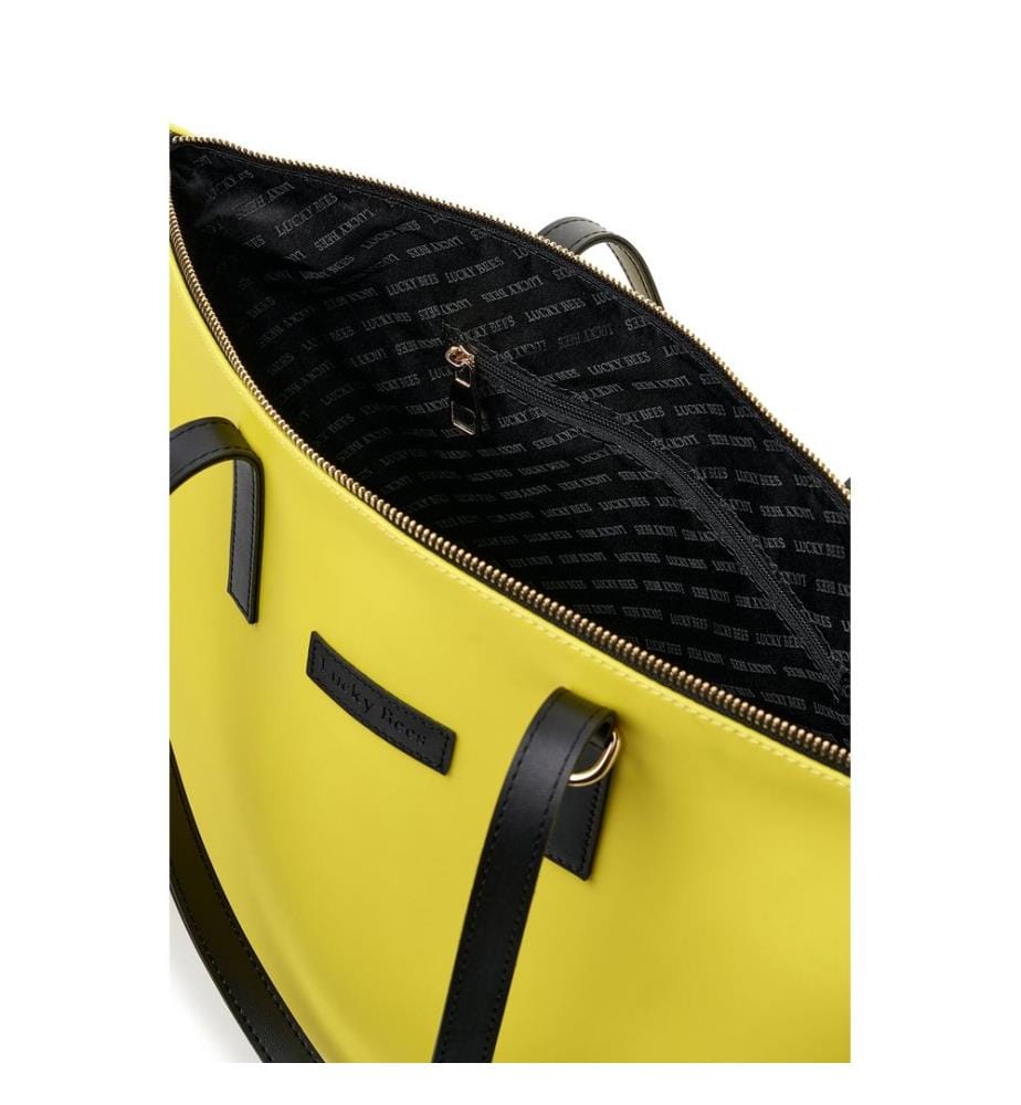 Tragetasche, 100 % Polyvinylleder, Gelb