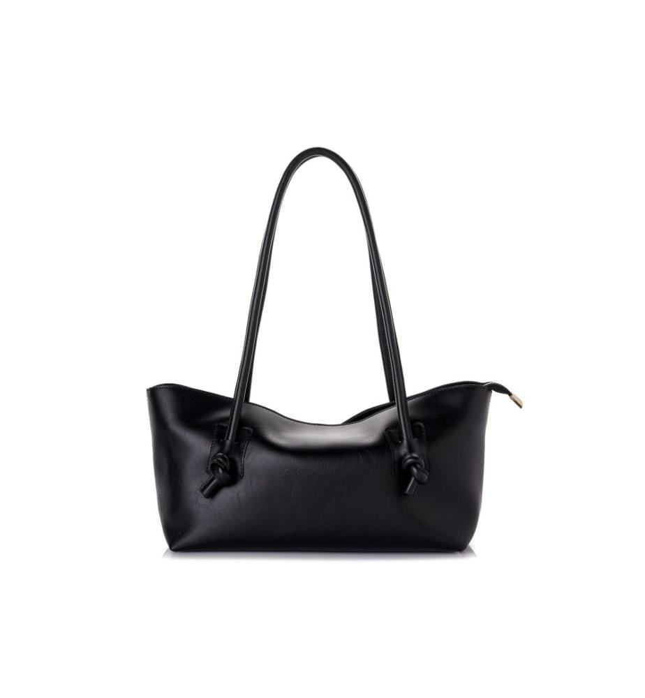 Sac bandoulière, 100 % cuir polyvinyle, noir