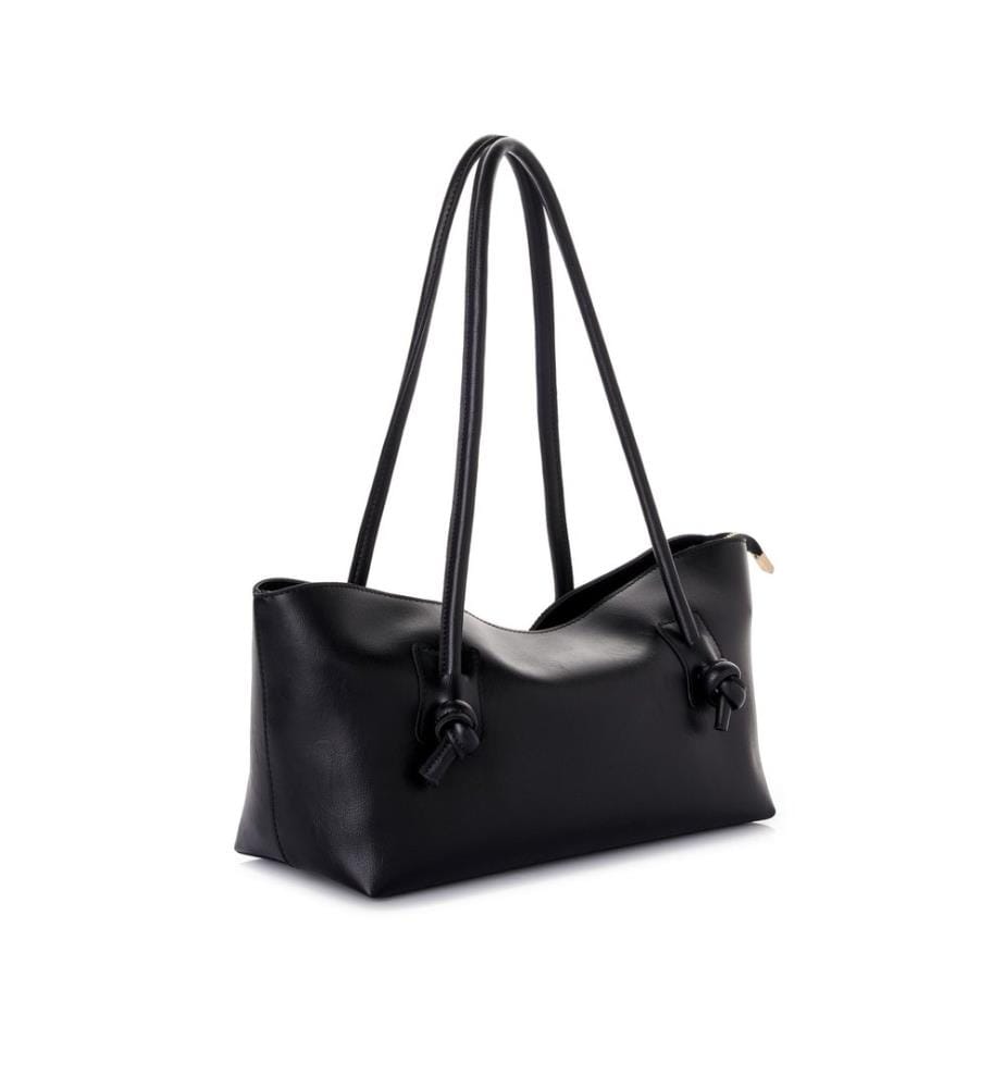 Sac bandoulière, 100 % cuir polyvinyle, noir