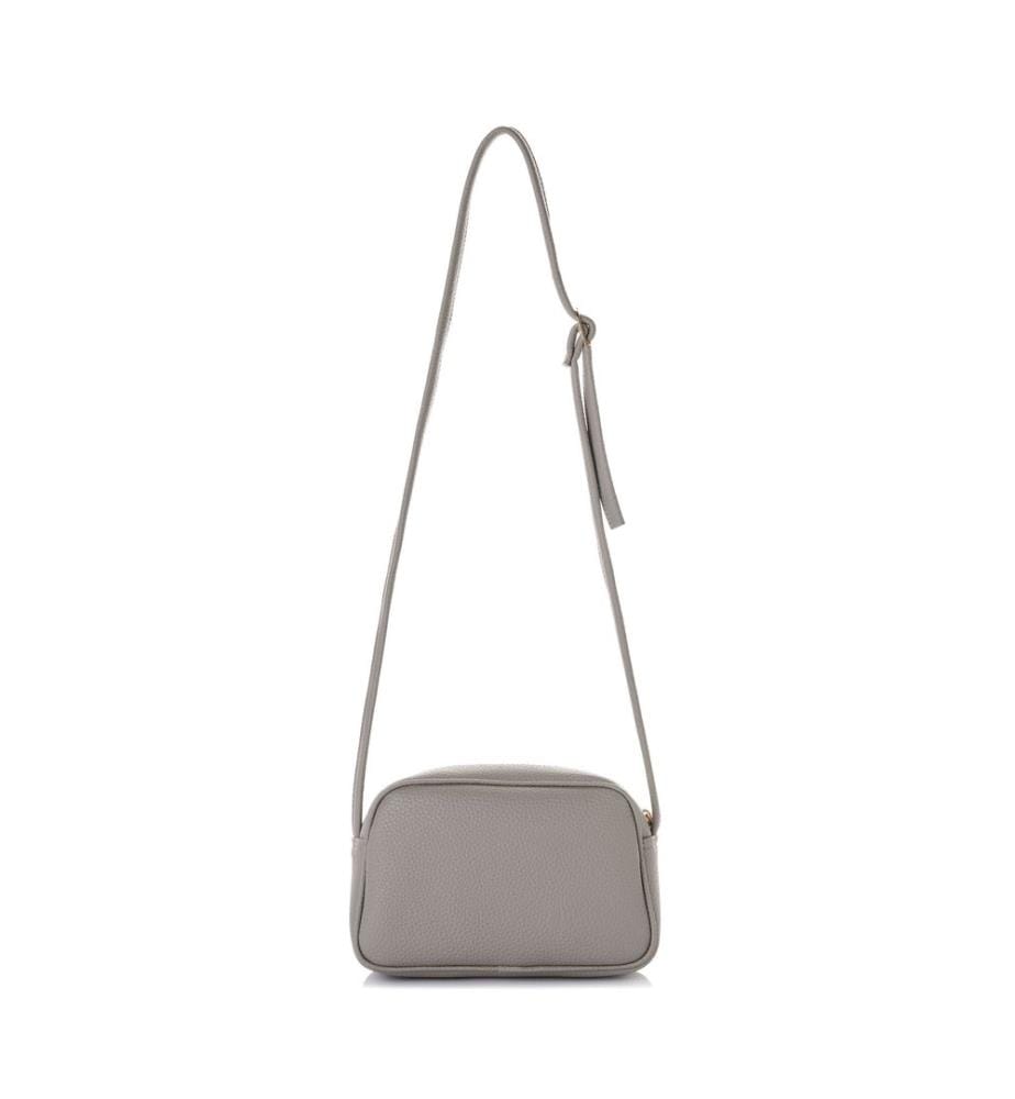 Sac bandoulière, 100 % cuir polyvinyle, gris