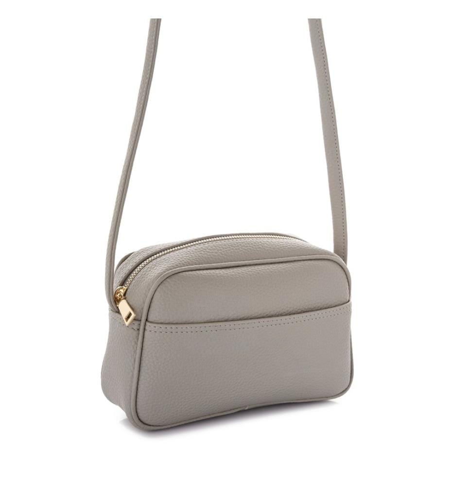 Sac bandoulière, 100 % cuir polyvinyle, gris
