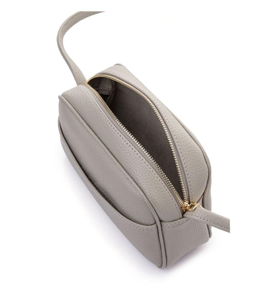 Sac bandoulière, 100 % cuir polyvinyle, gris