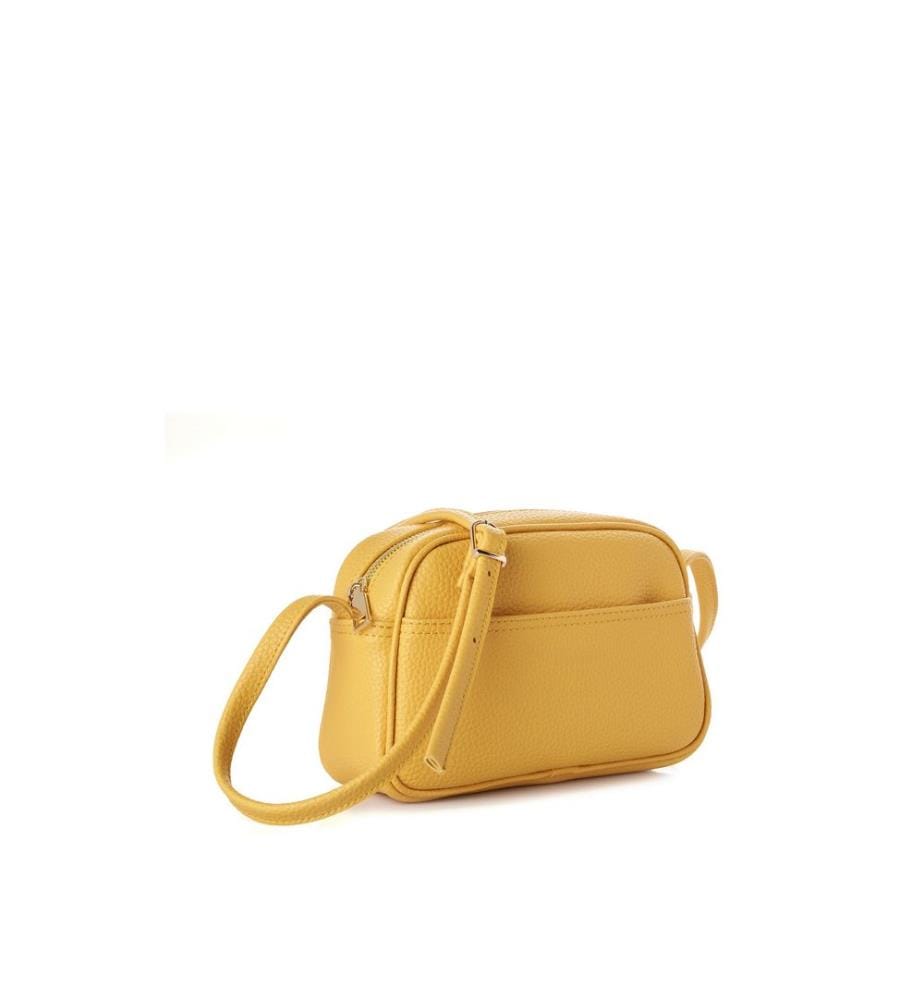 Schultertasche, 100 % Polyvinylleder, Gelb