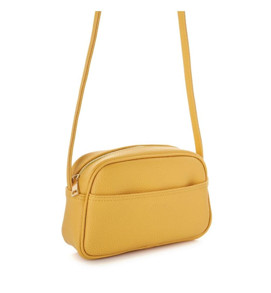 Schultertasche, 100 % Polyvinylleder, Gelb