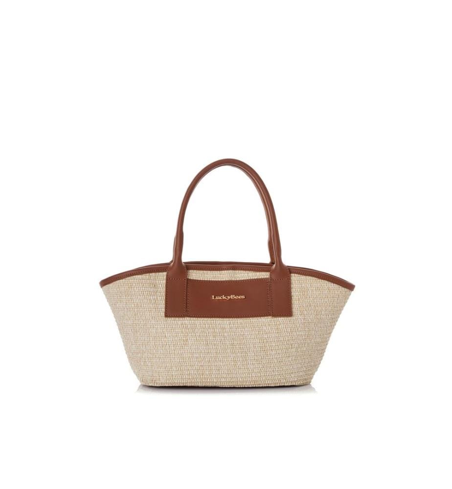 Sac à main, 100 % cuir polyvinyle, marron