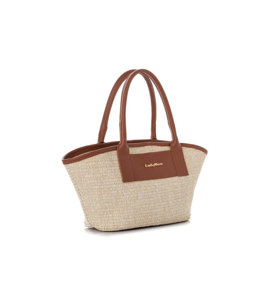 Sac à main, 100 % cuir polyvinyle, marron