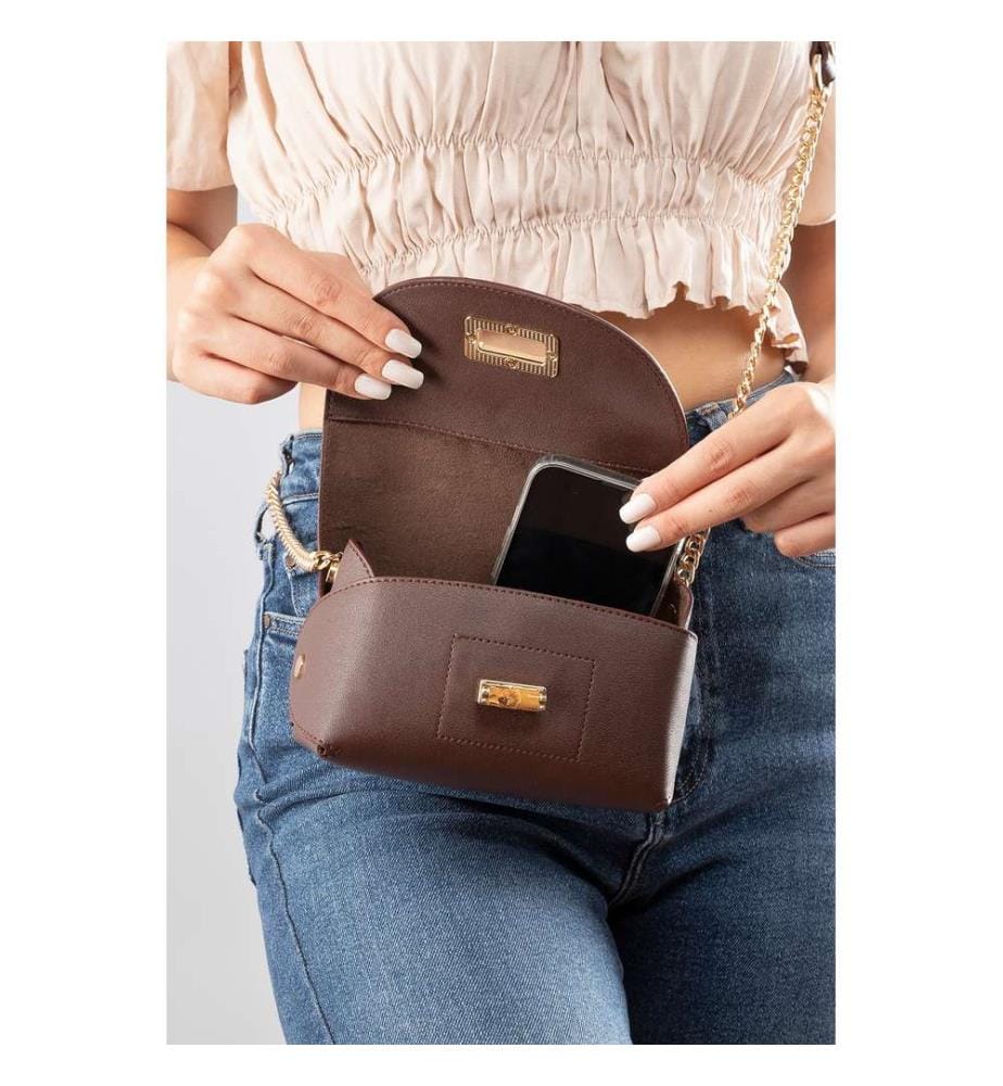 Sac bandoulière, 100 % cuir PU, bordeaux