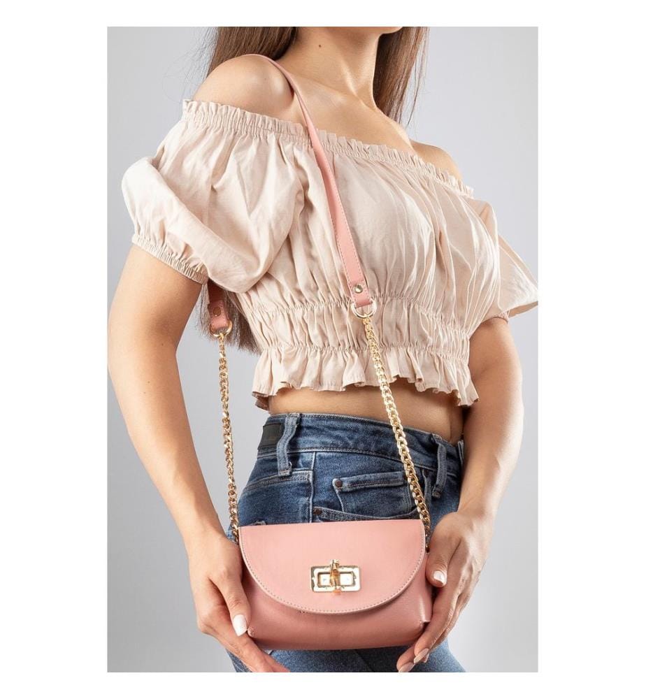 Sac bandoulière, 100 % cuir PU, couleur poudre