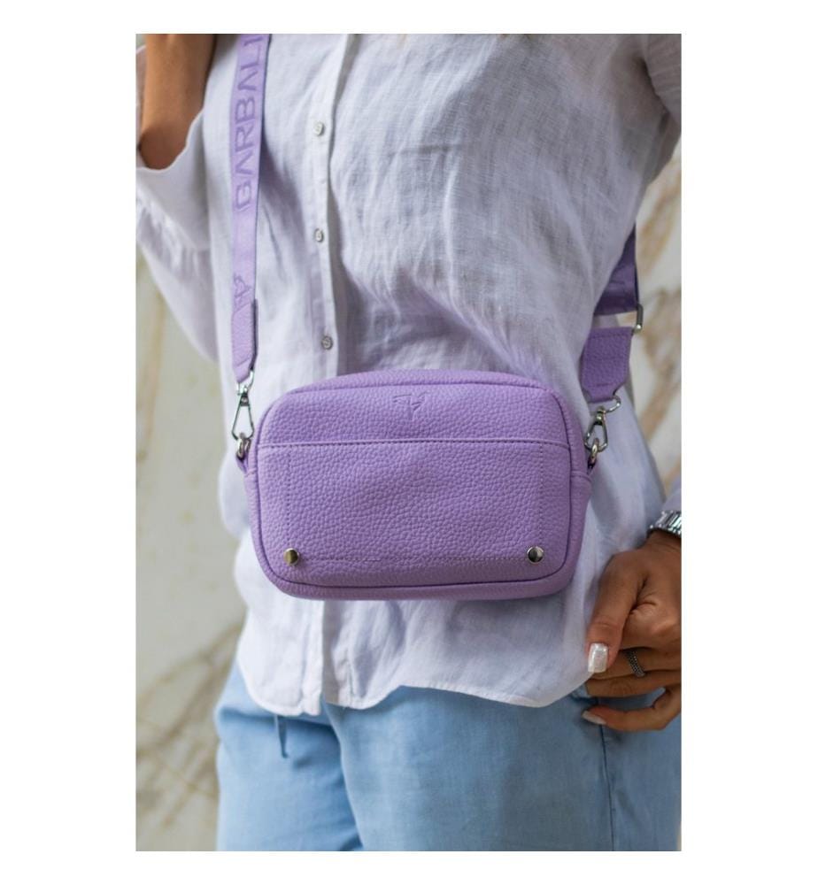 Sac bandoulière, 100 % cuir PU, lilas
