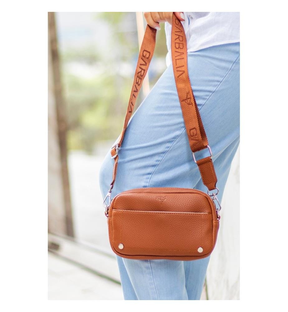Schultertasche, 100 % PU-Leder, Hellbraun