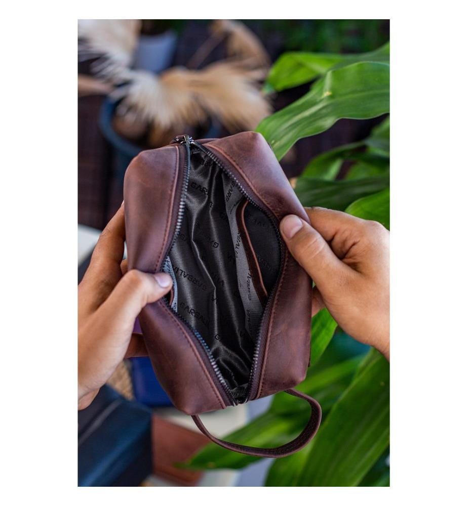 Handtasche, 100 % echtes Leder, Braun