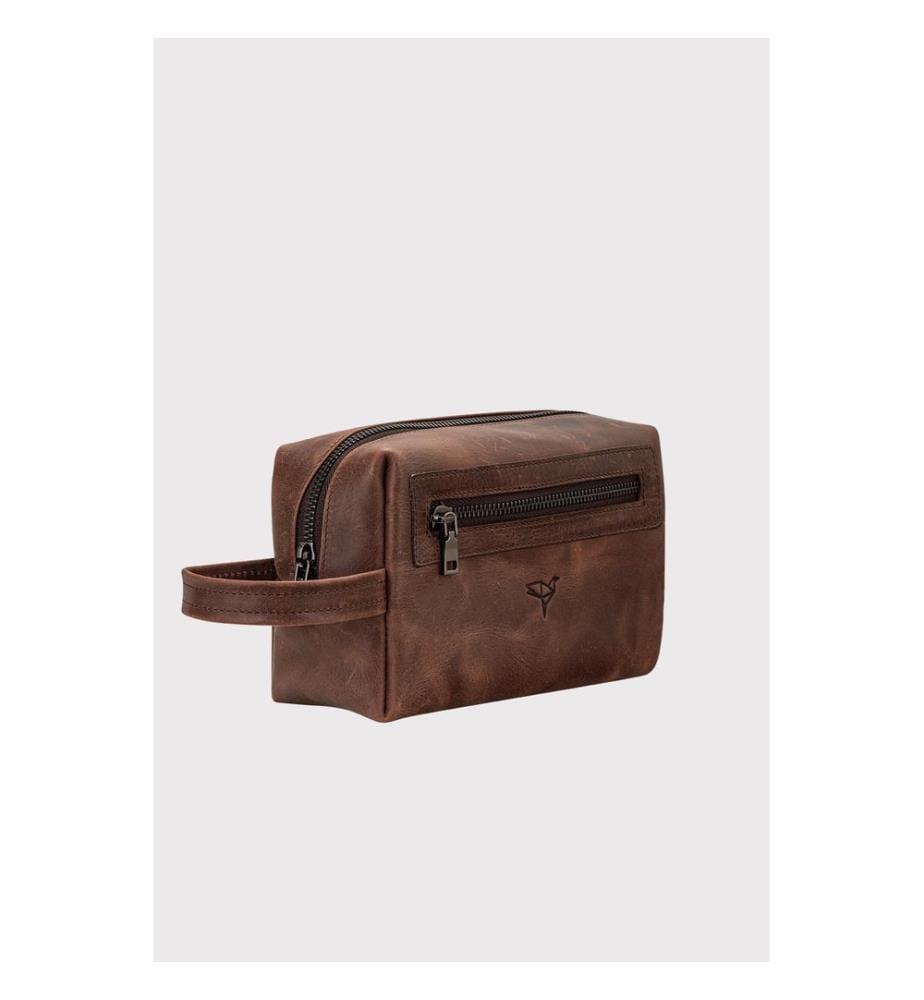Handtasche, 100 % echtes Leder, Braun