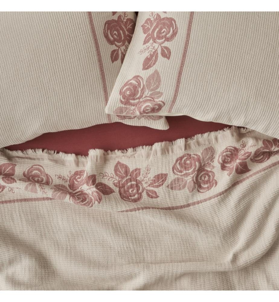 Double jacquard bedspread Rose 240x260 cm - Cream