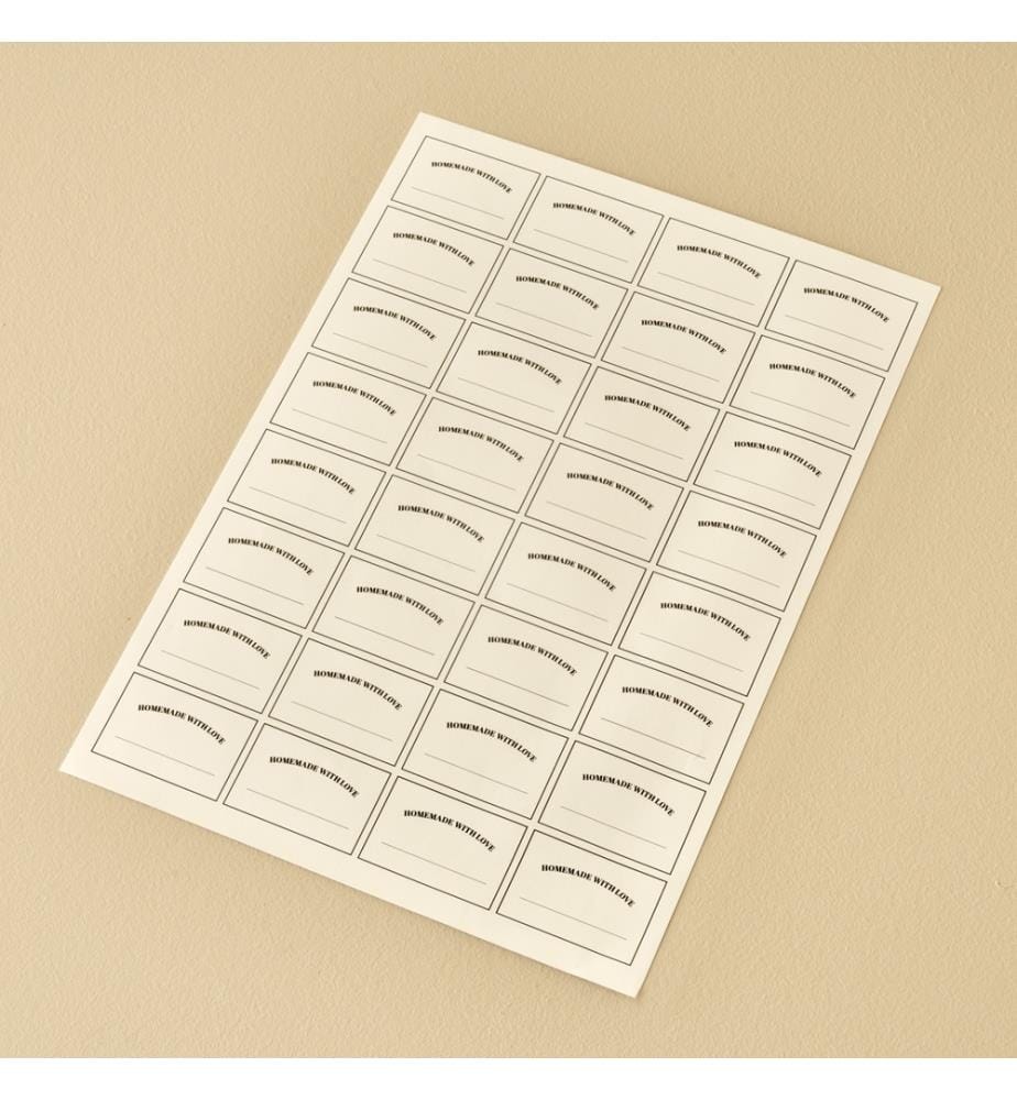 Homemade jar label 30.5x21.5 cm - White
