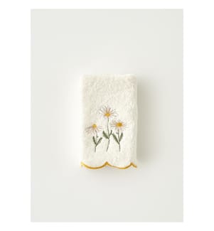 Daisy embroidered towel - Beige