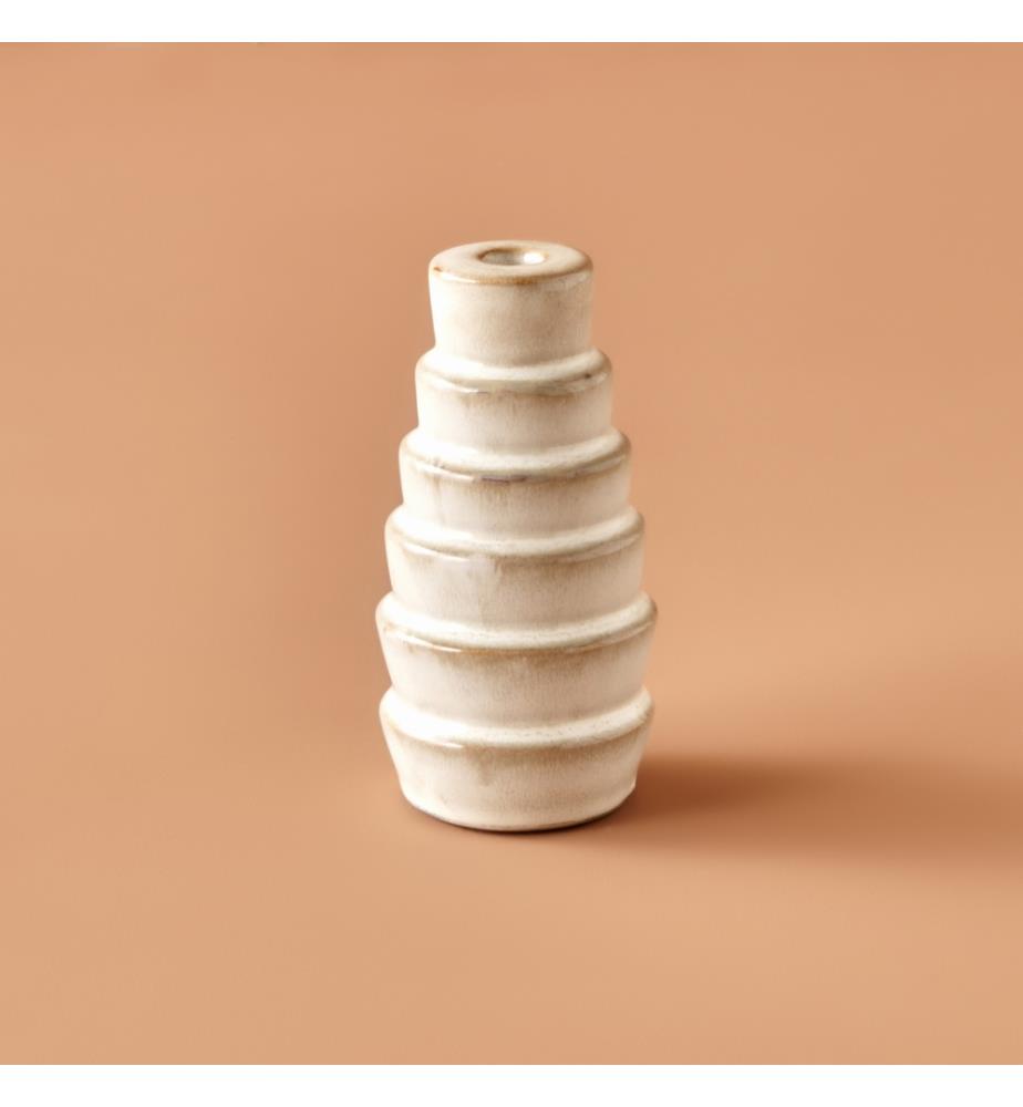 Bougeoir Wildy 6x6x12 cm - Beige