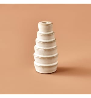 Wildy candleholder 6x6x12 cm - Beige