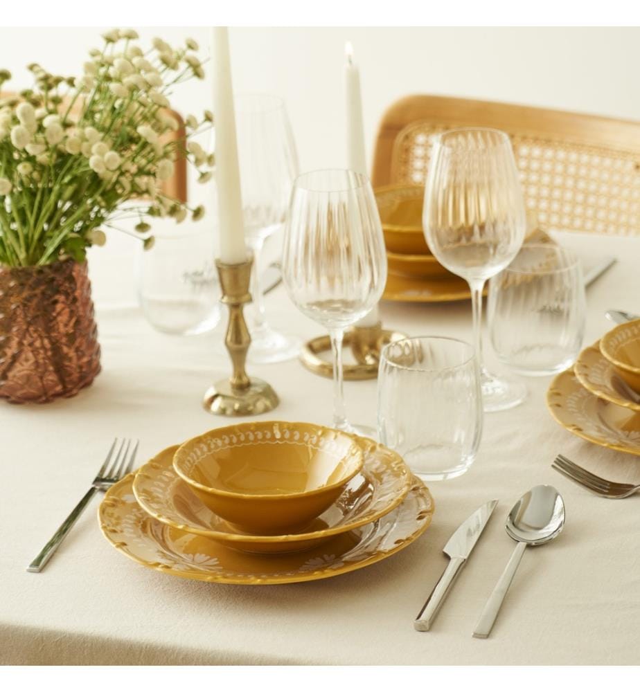 12-piece Indian dinner service - Moutarde