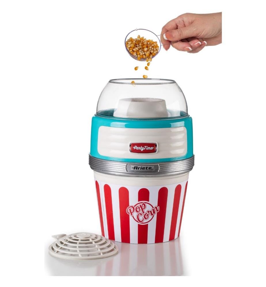 Popcorn Machine - Party Time - blue Hot Air Cooking, Mug Included
