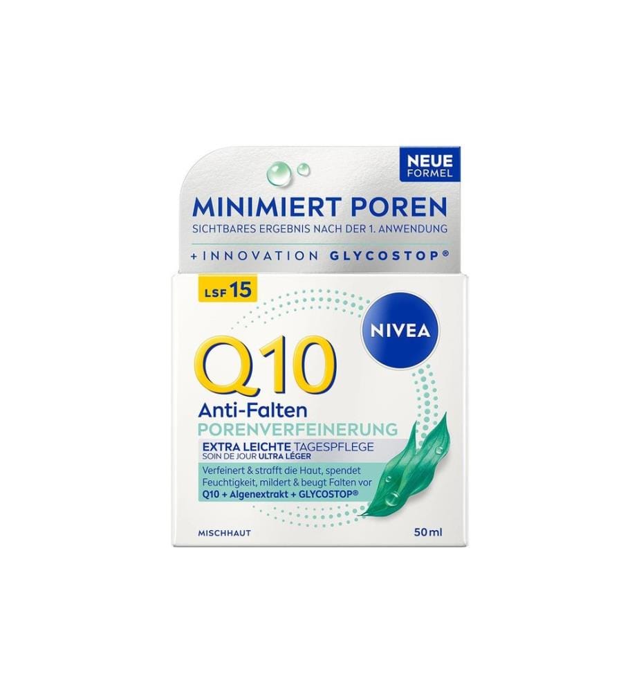 Crème de jour NIVEA Q10 Anti-rides Affinant les pores, SPF 15 50 ml
