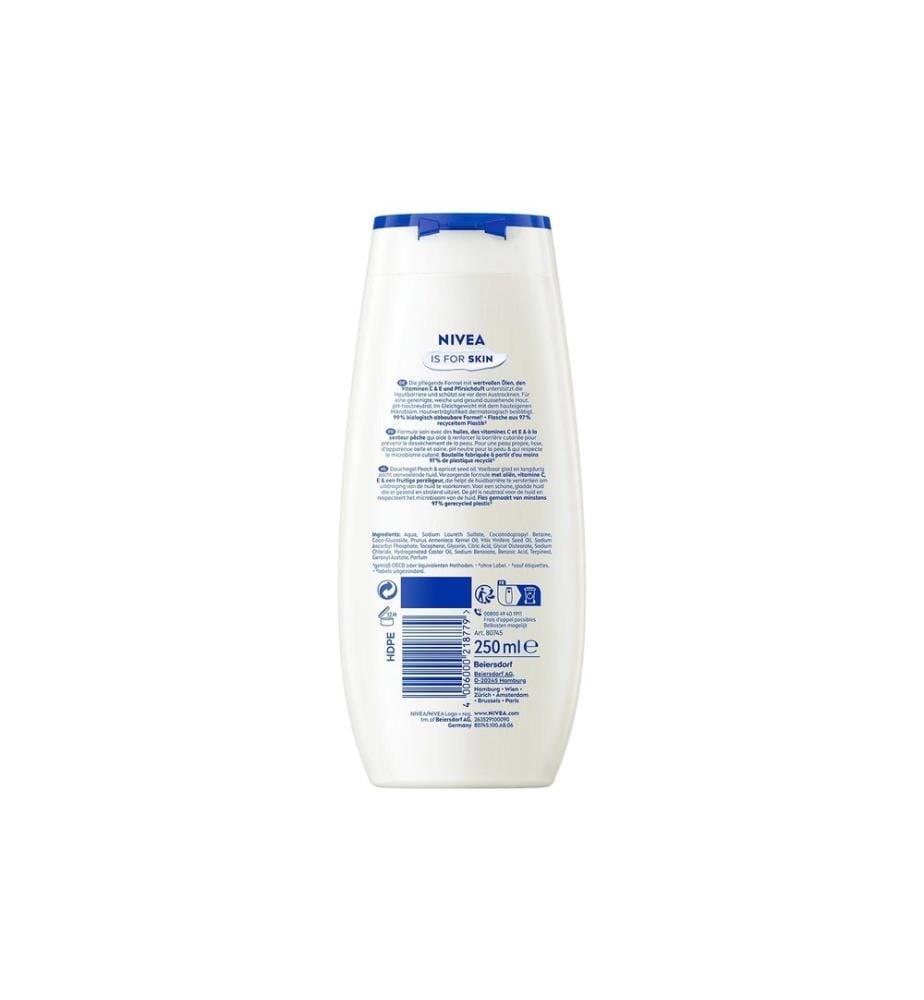 Douche de soin NIVEA Peach & Apricot Seed Oil 250 ml