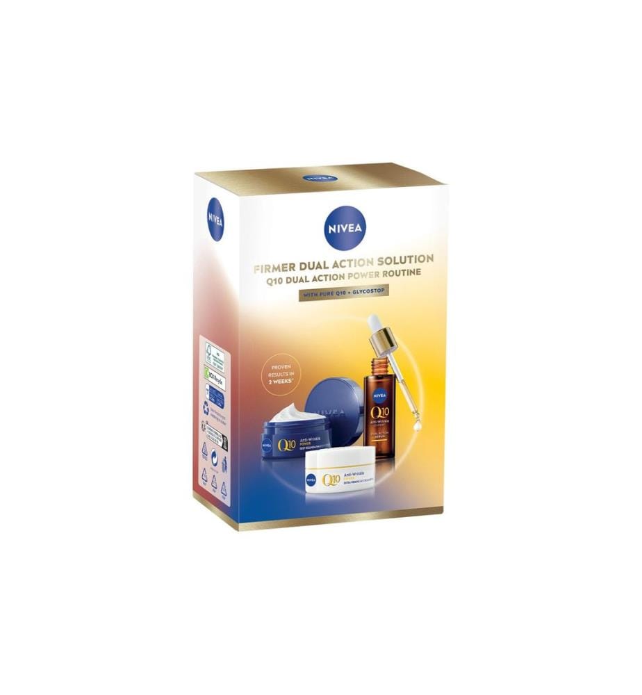 NIVEA Coffret Q10 Anti-rides Power – Jour, Nuit & Sérum Dual Action