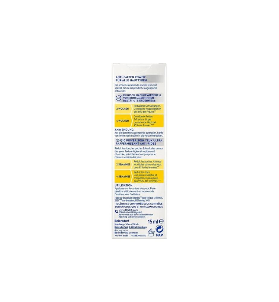 Crème contour des yeux NIVEA Q10 Power Anti-rides Extra raffermissante 15 ml
