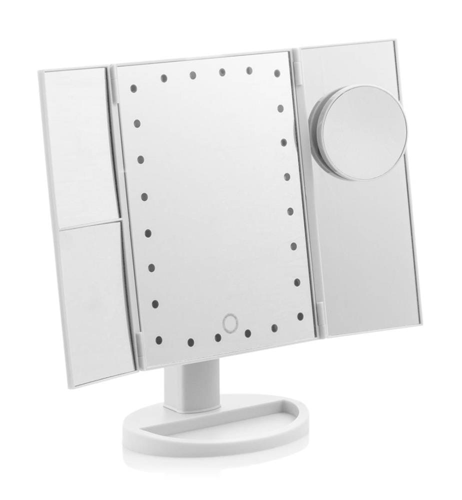 4-in -1 Vergrösserungs-LED-Spiegel - Weiss