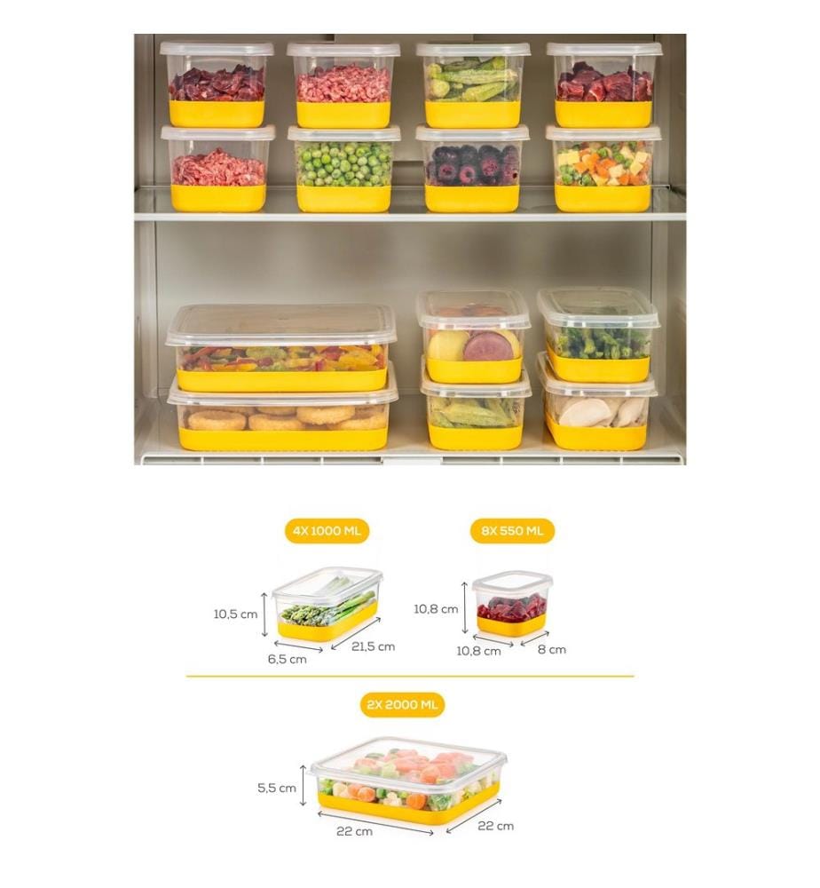 Fridge Organizer Set (14 Pieces) - Yellow
