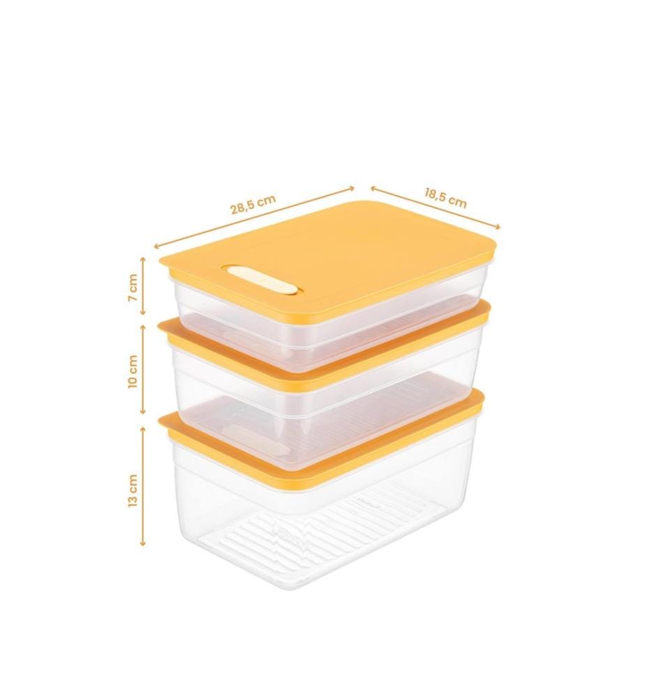 Set di contenitori (3 pezzi) - Arancione
