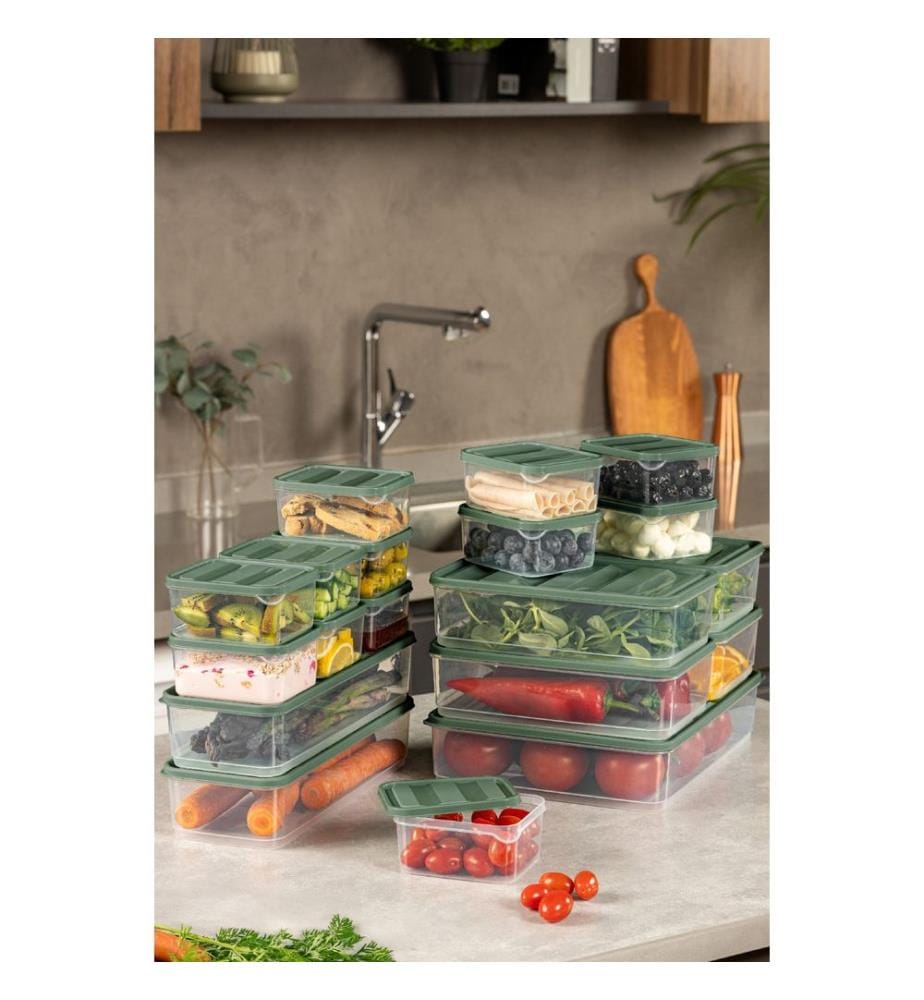Set di contenitori (19 pezzi) - Verde