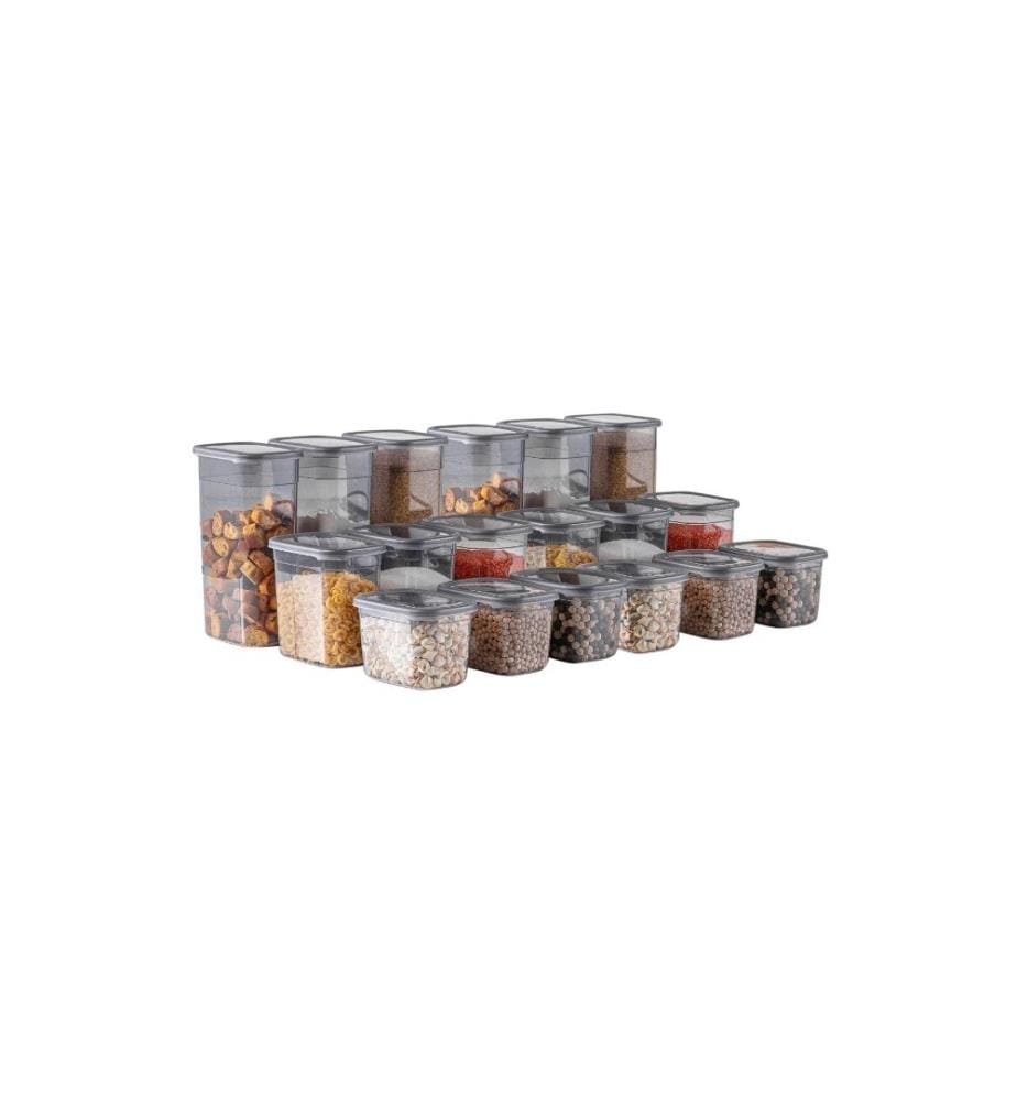 Aufbewahrungsbox-Set (18-teilig) – Anthrazit