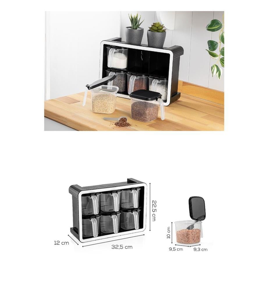 Gewürzdosen-Set (7-teilig) – Anthrazit