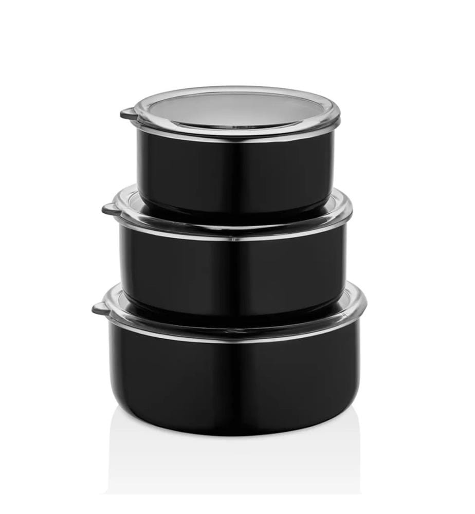 Aufbewahrungsbox-Set (3-teilig) – Schwarz