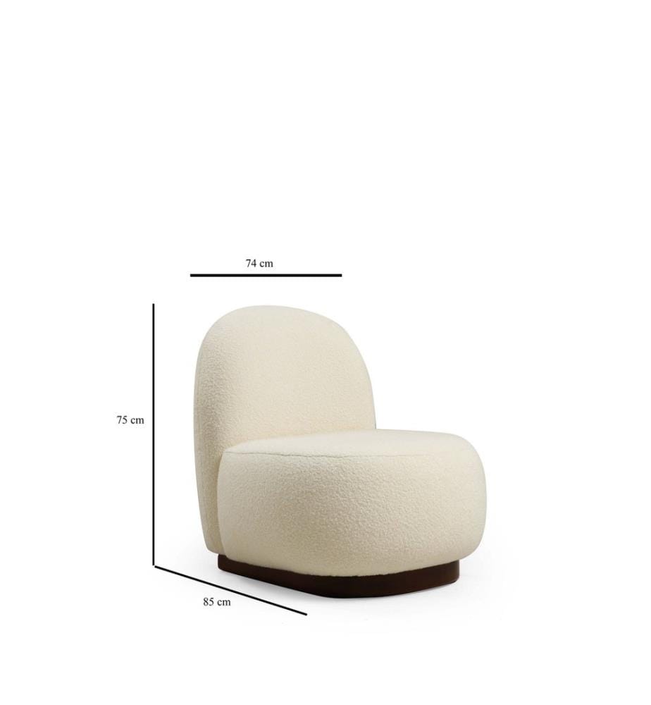 Chaise à oreilles Tina  -  Bouclet White