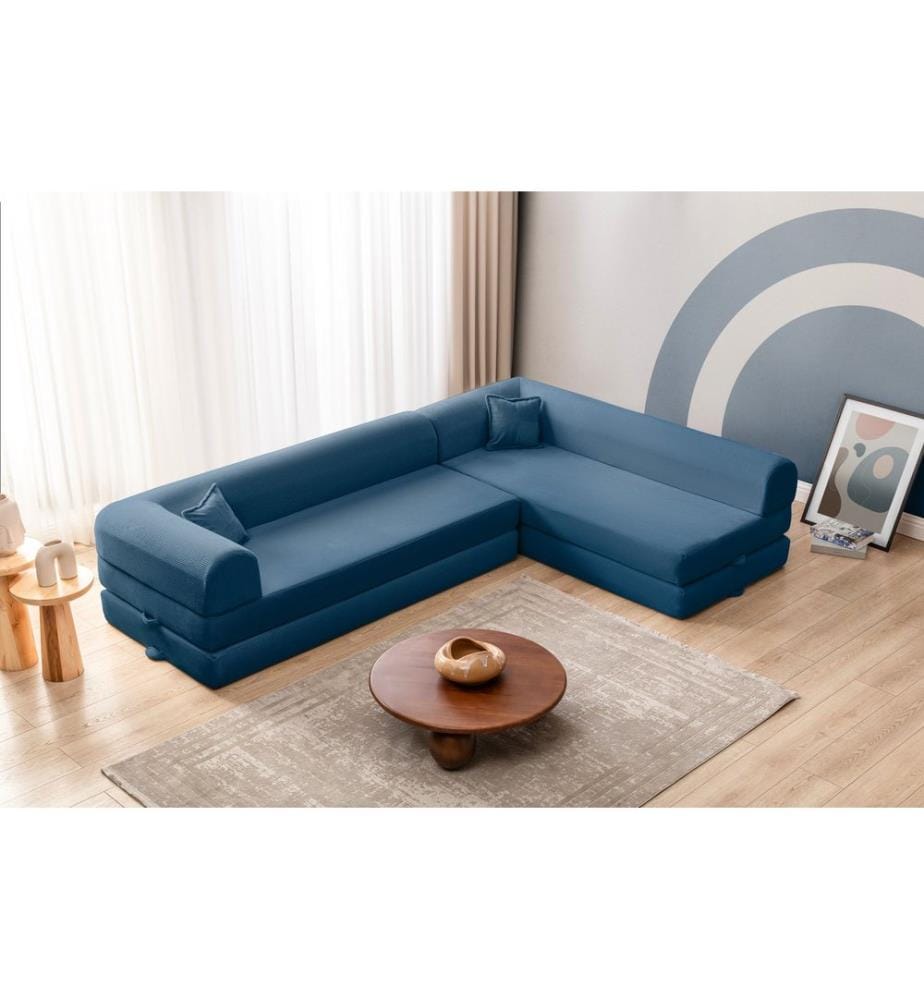 Canapé-lit d'angle Legom Eco - Bleu