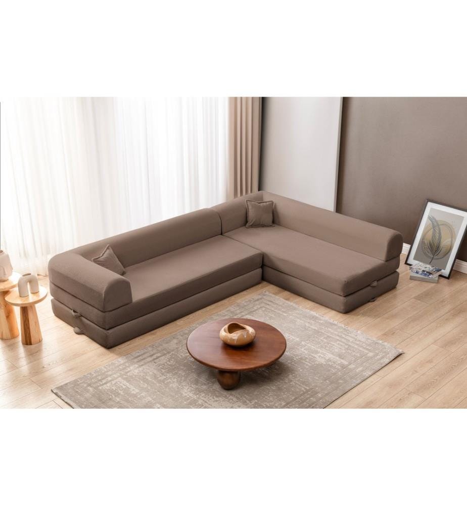 Canapé-lit d'angle Legom Eco - Beige