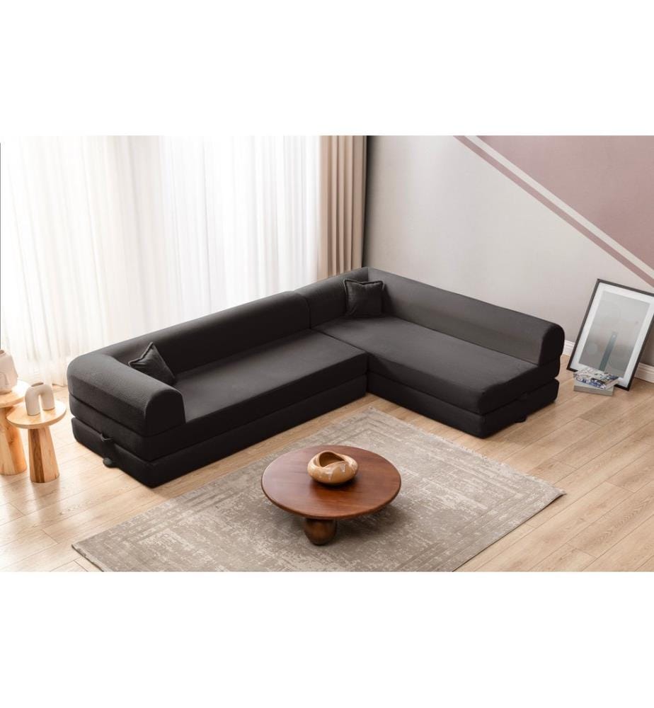 Canapé-lit d'angle Legom Eco - Anthracite