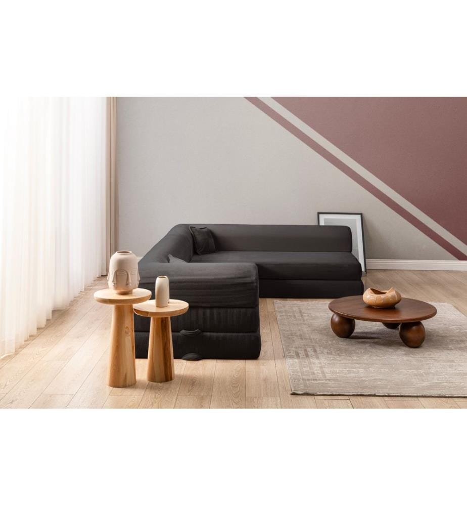 Canapé-lit d'angle Legom Eco - Anthracite