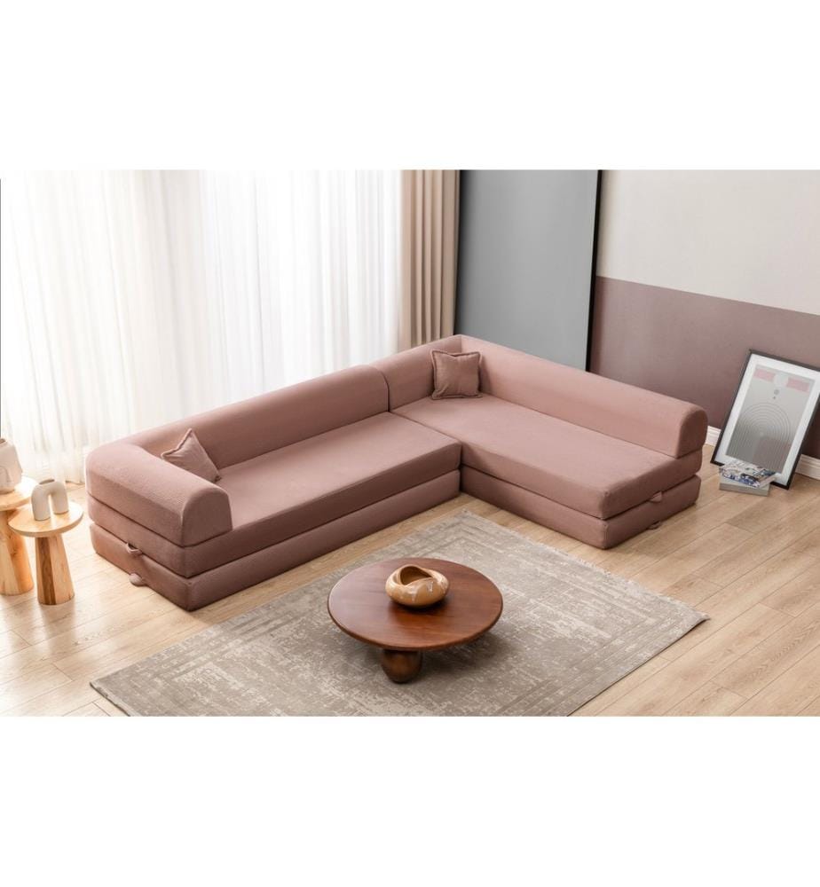 Canapé-lit d'angle Legom Eco - Rose