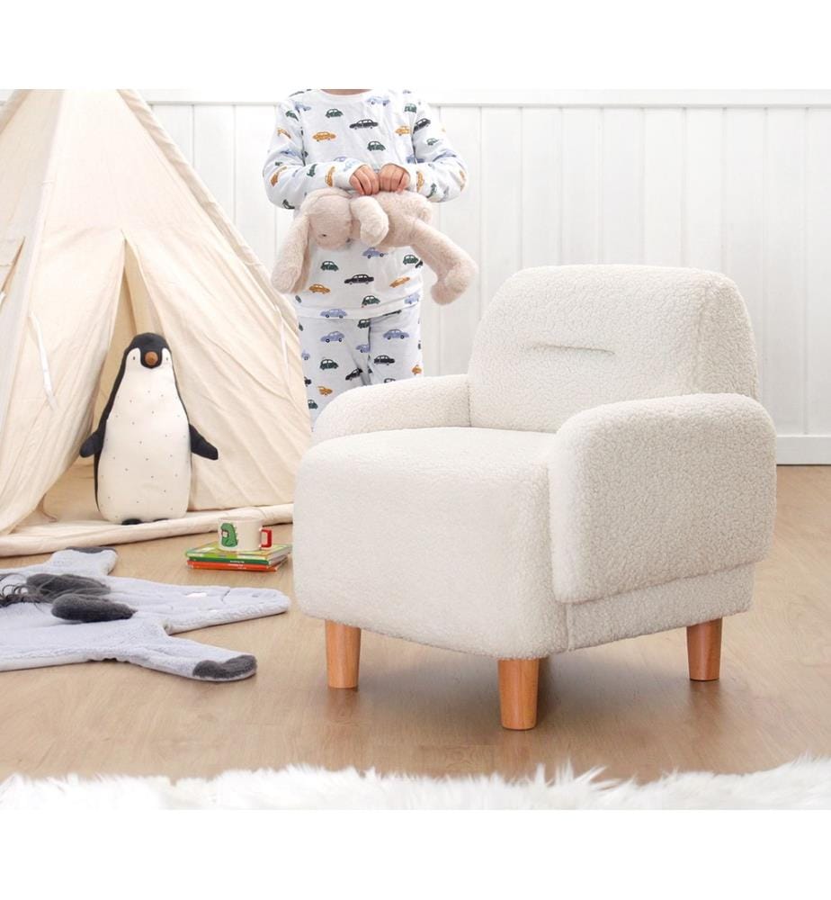 Chaise Wing pour enfant Cobie Teddy - Blanc