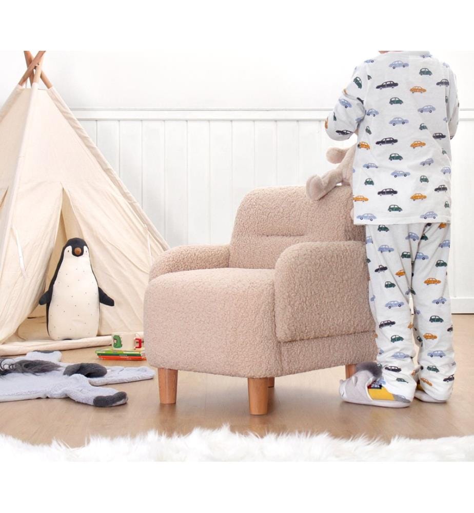 Chaise Wing pour enfant Cobie Teddy - Poudre