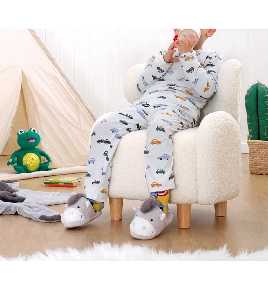 Chaise Wing pour enfant Juano Teddy - Blanc