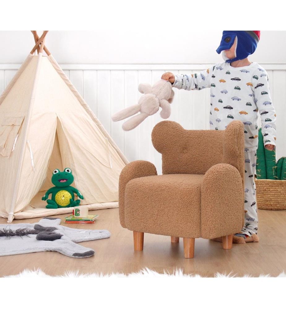 Chaise Wing pour enfant Juano Teddy - Marron