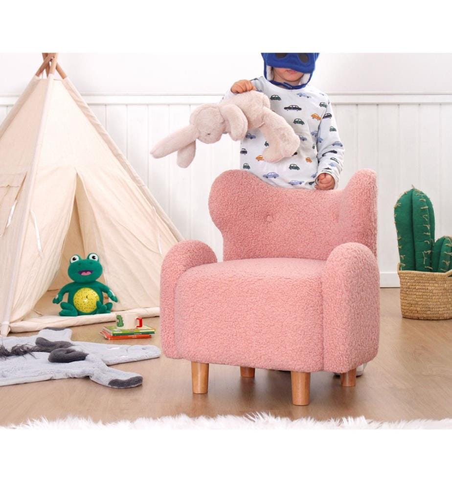 Chaise Wing pour enfant Juano Teddy - Rose