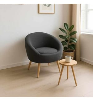 Ensemble 2 pièces chaise Wing et table d'appoint Cay Seti - Anthracite