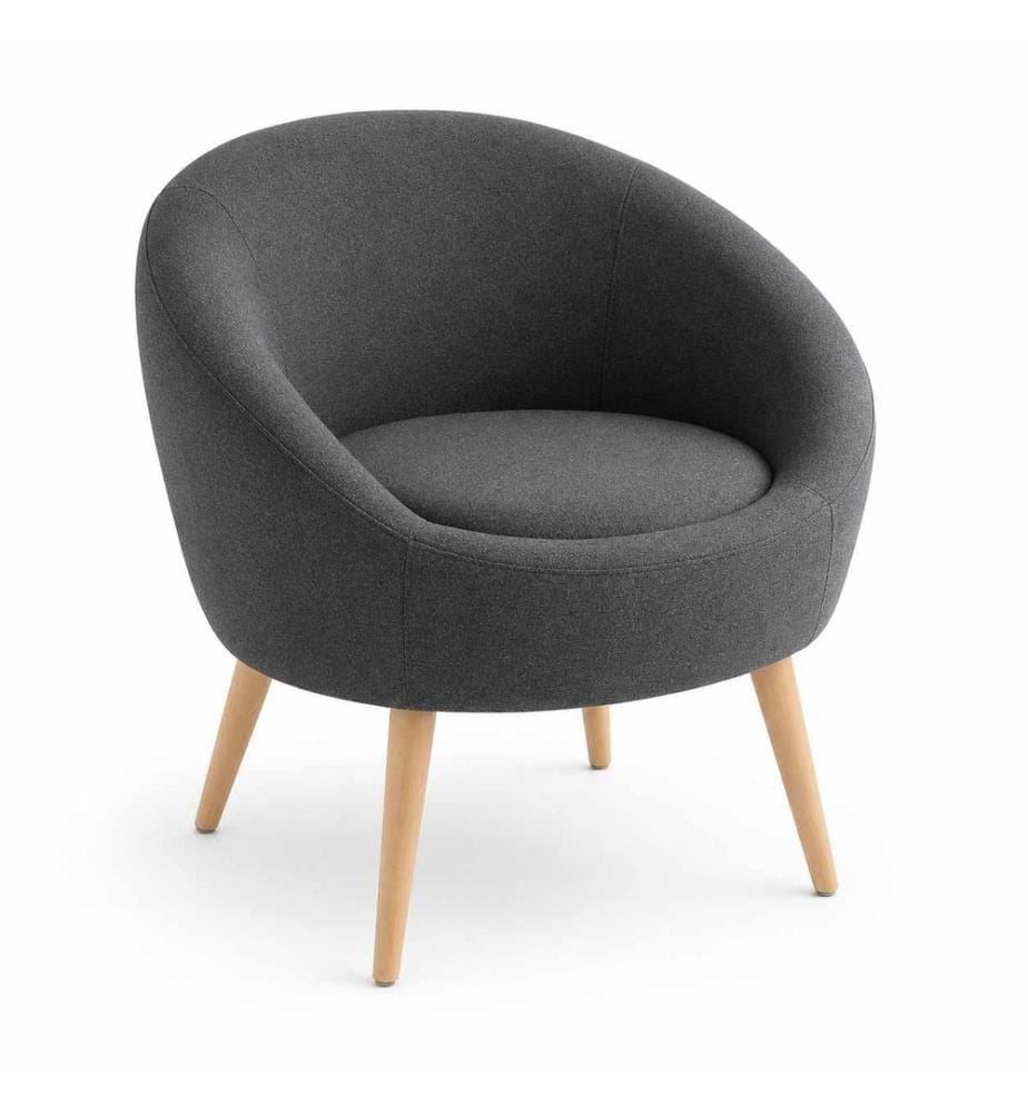Ensemble 2 pièces chaise Wing et table d'appoint Cay Seti - Anthracite