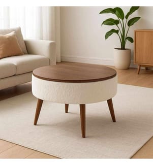 Table basse Noya - Blanc et Noyer