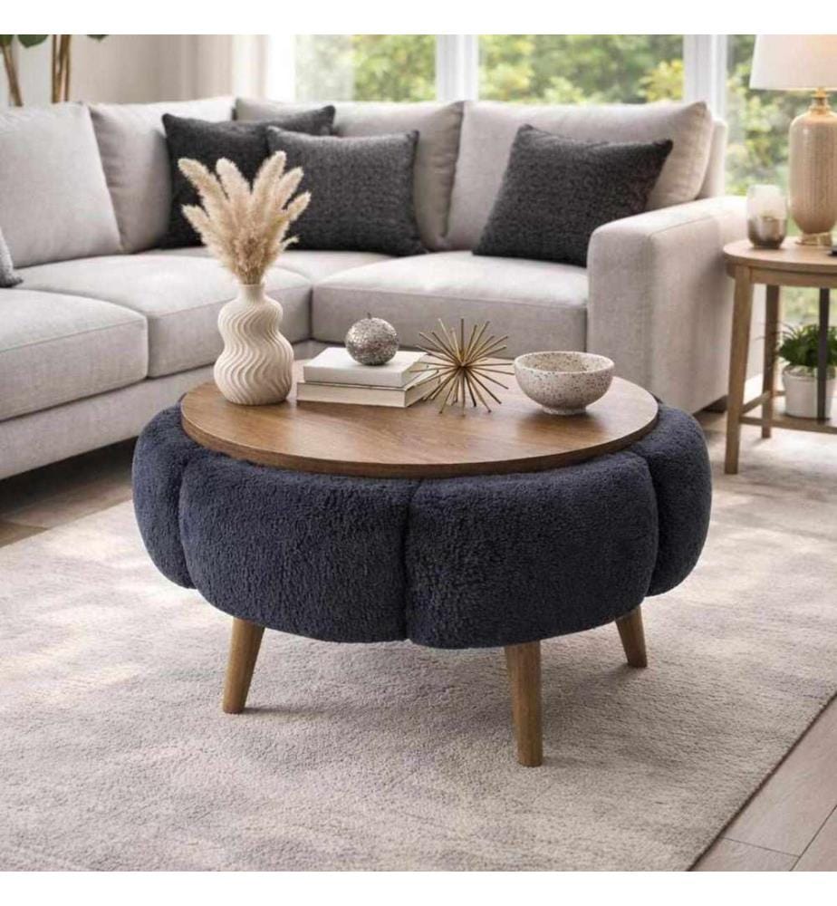 Table basse Papatya - Anthracite et Noyer